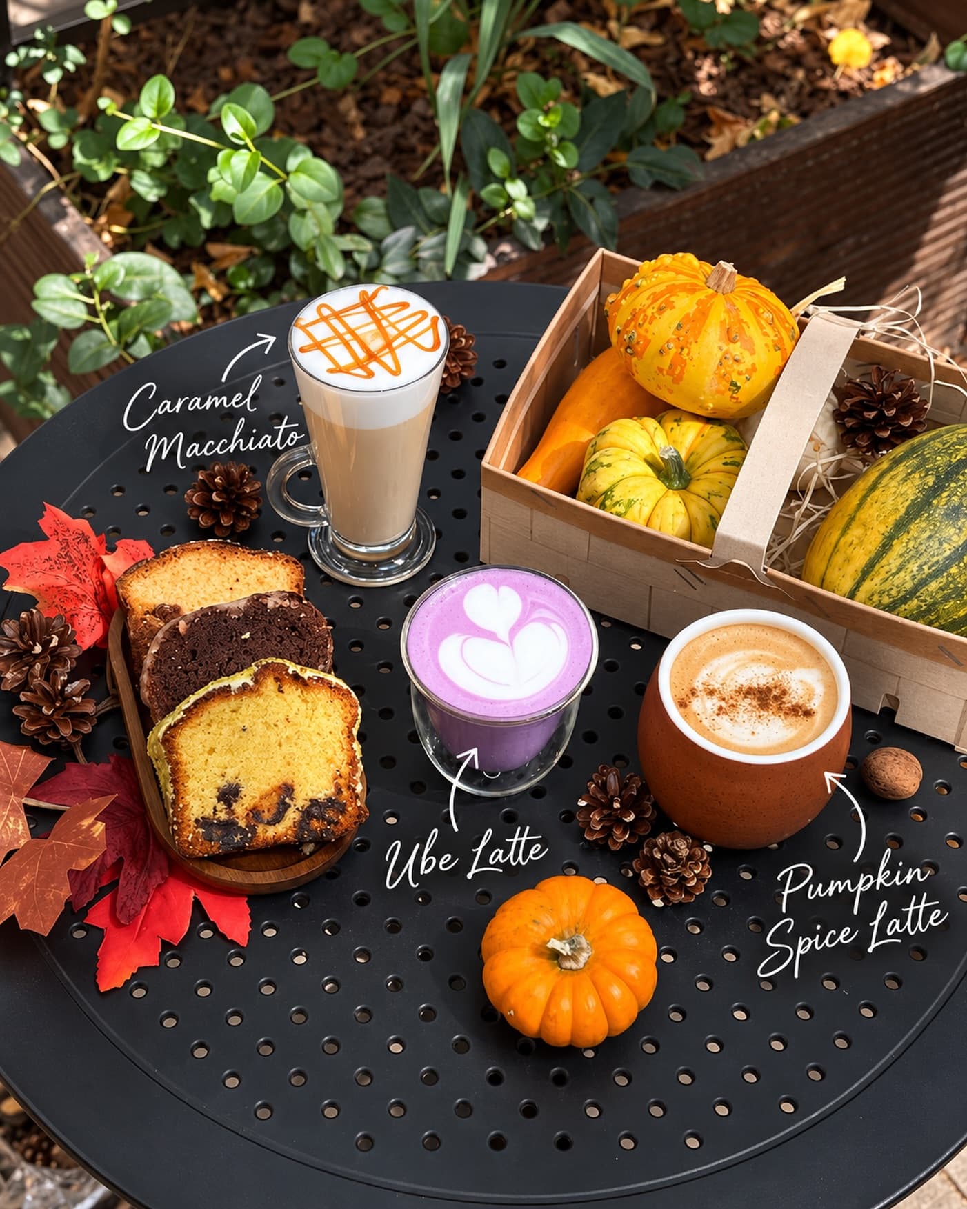 Интериорът на Coffique: дървен бар, стенна лампа и чаши